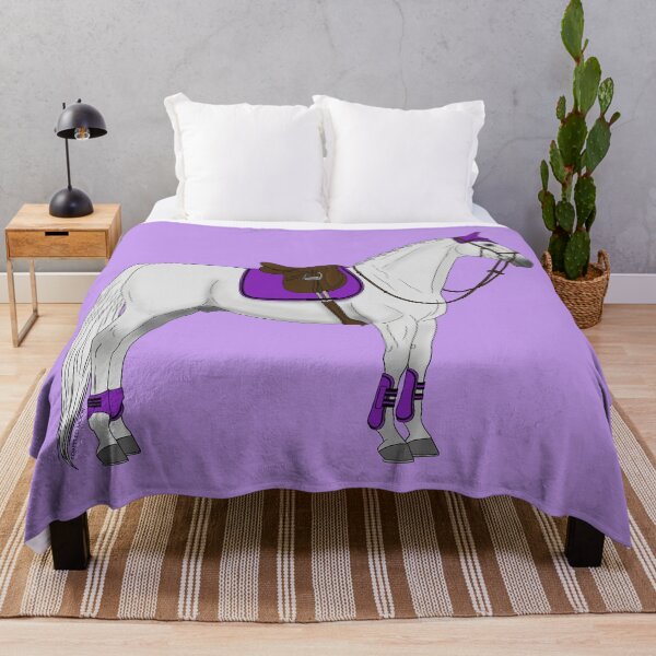 Item preview, White Hunter Jumper Horse with Purple Accessories designed and sold by DappledMoon.