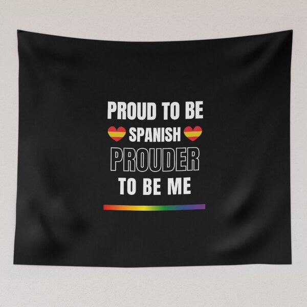 Item preview, LGBTQ Proud To Be Spanish, Prouder To Be Me T-Shirt, Spanish T-Shirt, Spain Flag Tees, Rainbow Stripe T-Shirt, Support Spain Tees, Sport Tees, Pride Tees, Spanish Flag Heart, designed and sold by PrideBeProud.