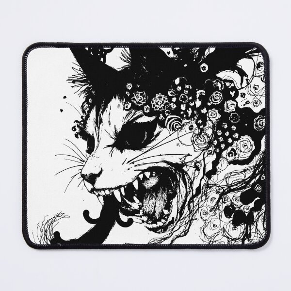 Item preview, Crazy cat in japan style manga anime ink drawing designed and sold by VonKalt.