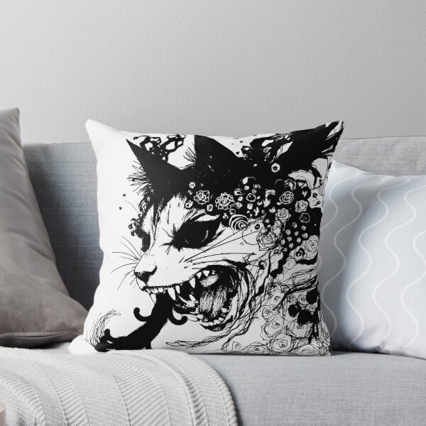 Item preview, Crazy cat in japan style manga anime ink drawing designed and sold by VonKalt.
