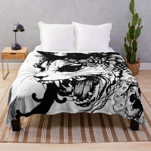 Item preview, Crazy cat in japan style manga anime ink drawing designed and sold by VonKalt.