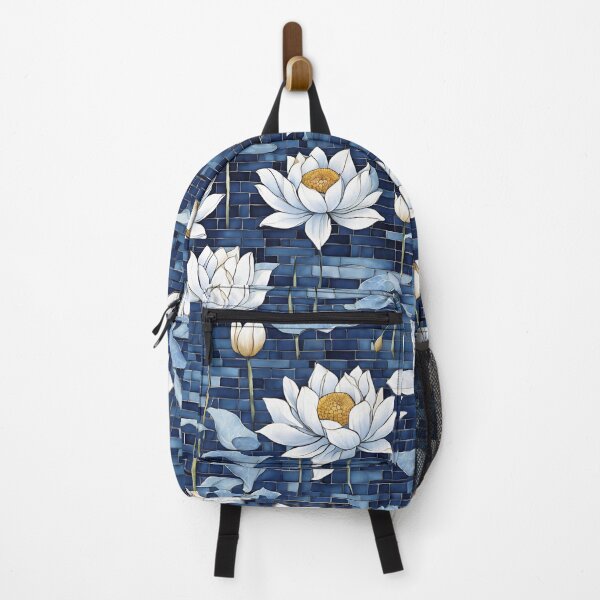 Item preview, Chinese Mosaic Lotus Blue & White Pattern designed and sold by Glam-OOTD.