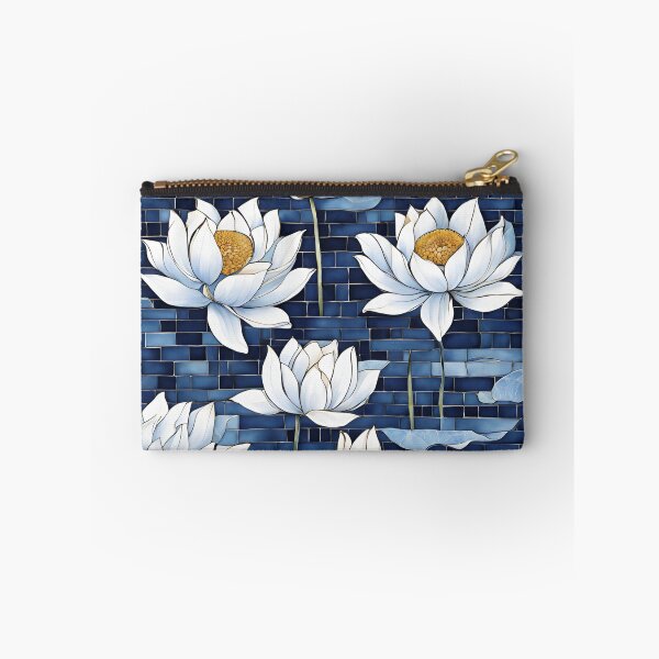 Item preview, Chinese Mosaic Lotus Blue & White Pattern designed and sold by Glam-OOTD.