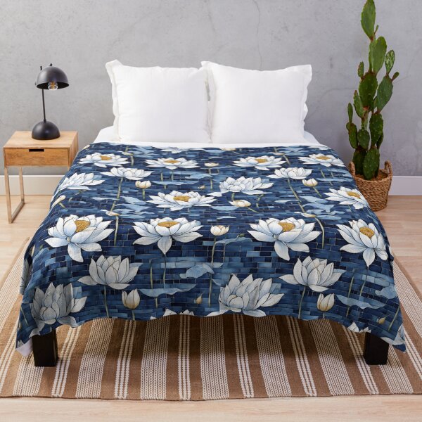 Item preview, Chinese Mosaic Lotus Blue & White Pattern designed and sold by Glam-OOTD.