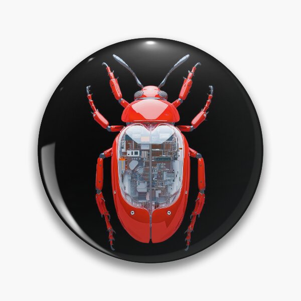 Item preview, Red Mechanical Beetle, Bug Robot Insect. Science Fiction Future Tech, Artificial Nature, Cyberpunk Botanical Illustration  designed and sold by MarikoDesignArt.