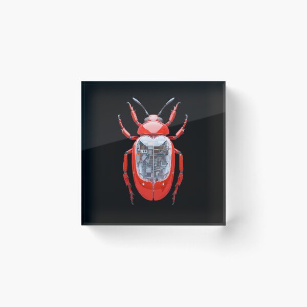 Item preview, Red Mechanical Beetle, Bug Robot Insect. Science Fiction Future Tech, Artificial Nature, Cyberpunk Botanical Illustration  designed and sold by MarikoDesignArt.