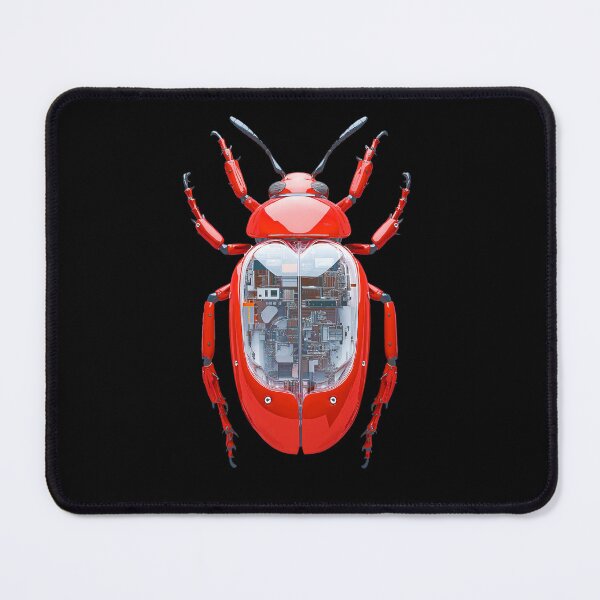 Item preview, Red Mechanical Beetle, Bug Robot Insect. Science Fiction Future Tech, Artificial Nature, Cyberpunk Botanical Illustration  designed and sold by Cybermariko.
