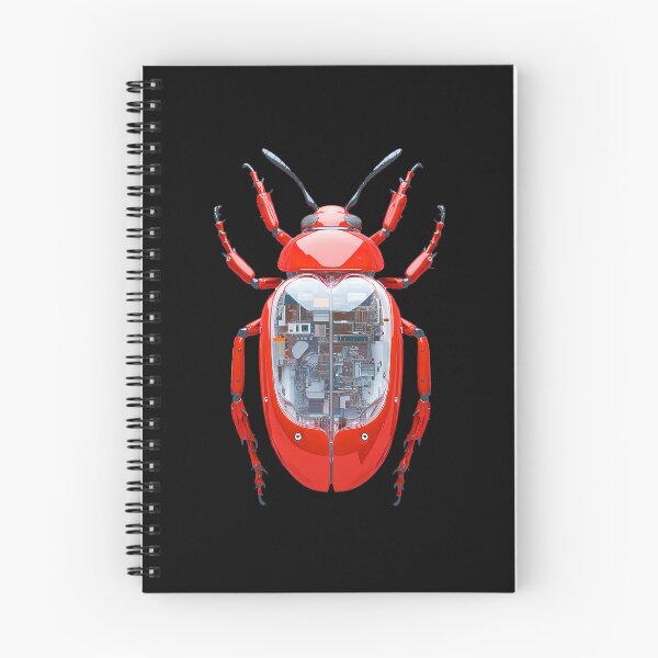 Item preview, Red Mechanical Beetle, Bug Robot Insect. Science Fiction Future Tech, Artificial Nature, Cyberpunk Botanical Illustration  designed and sold by Cybermariko.