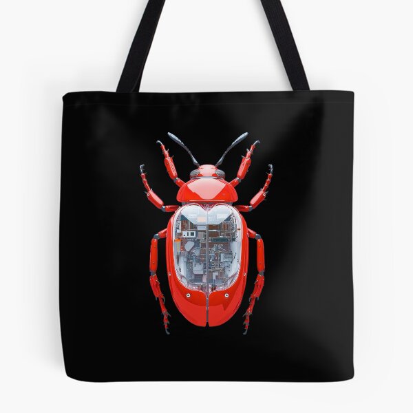 Item preview, Red Mechanical Beetle, Bug Robot Insect. Science Fiction Future Tech, Artificial Nature, Cyberpunk Botanical Illustration  designed and sold by MarikoDesignArt.