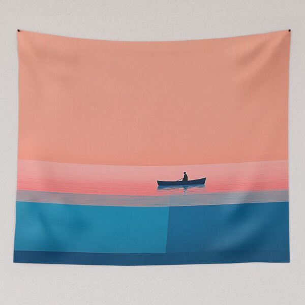 Item preview, Silhouette Rowboat Sunset designed and sold by ArtSE46.