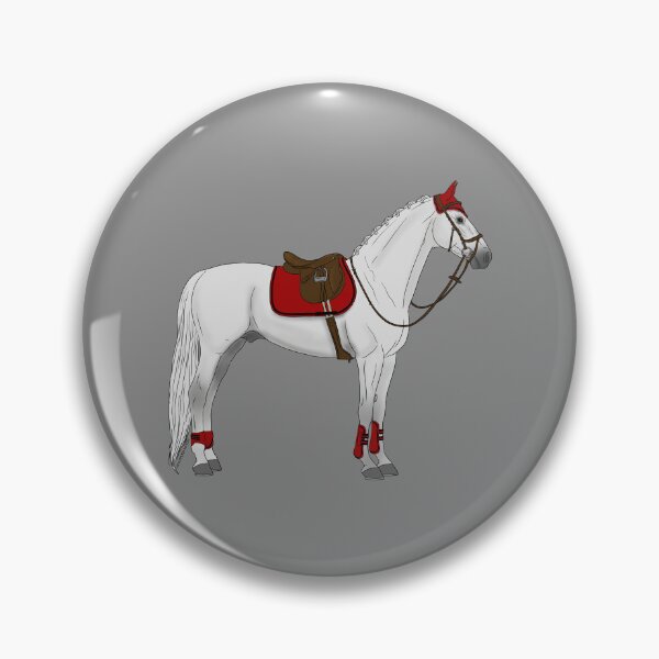Item preview, White Hunter Jumper Horse with Red Accessories designed and sold by DappledMoon.