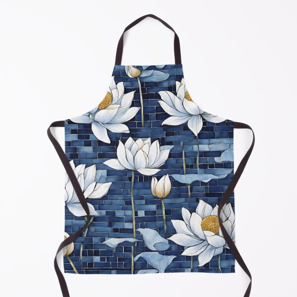 Item preview, Chinese Mosaic Lotus Blue & White Pattern designed and sold by Glam-OOTD.