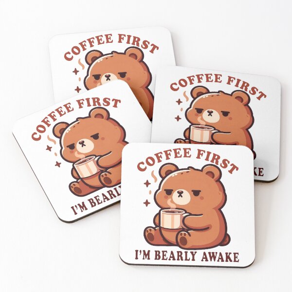 Item preview, Coffee First, I'm Bearly Awake designed and sold by YatoMino.