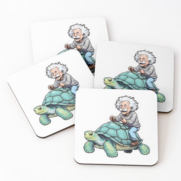 Item preview, Einstein Riding a Giant Tortoise designed and sold by yasarstore.