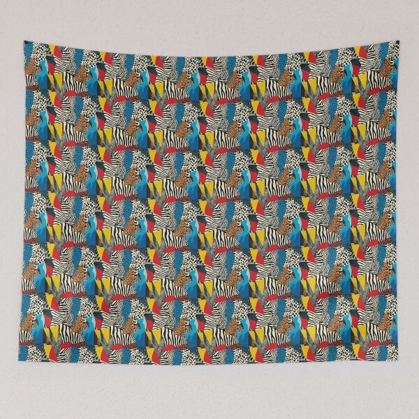 Item preview, Textile Collage of Wild Prints designed and sold by MidArtForge.