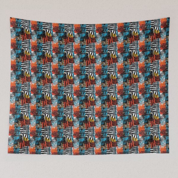 Item preview, Textile Collage of Wild Prints designed and sold by MidArtForge.
