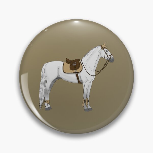 Item preview, White Hunter Jumper Horse with Tan Accessories designed and sold by DappledMoon.