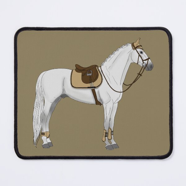 Item preview, White Hunter Jumper Horse with Tan Accessories designed and sold by DappledMoon.
