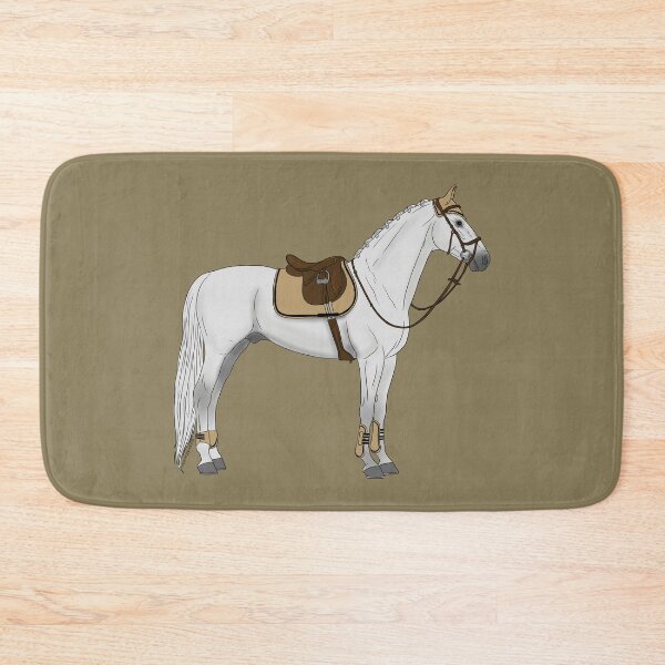 Item preview, White Hunter Jumper Horse with Tan Accessories designed and sold by DappledMoon.