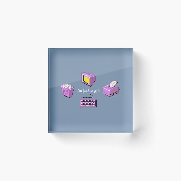 Item preview, I'm Just A Girl Microsoft Windows Icon Retro Pixel Art designed and sold by piacore.