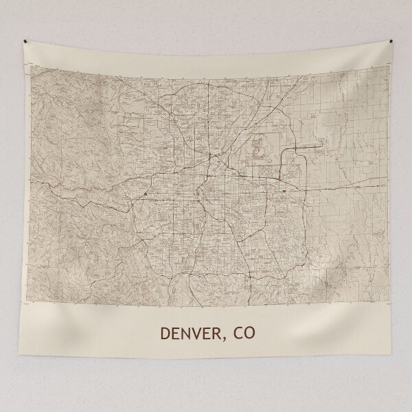 Item preview, DENVER, CO 100K Topographical Map Vintage designed and sold by PGHPhotoCo.