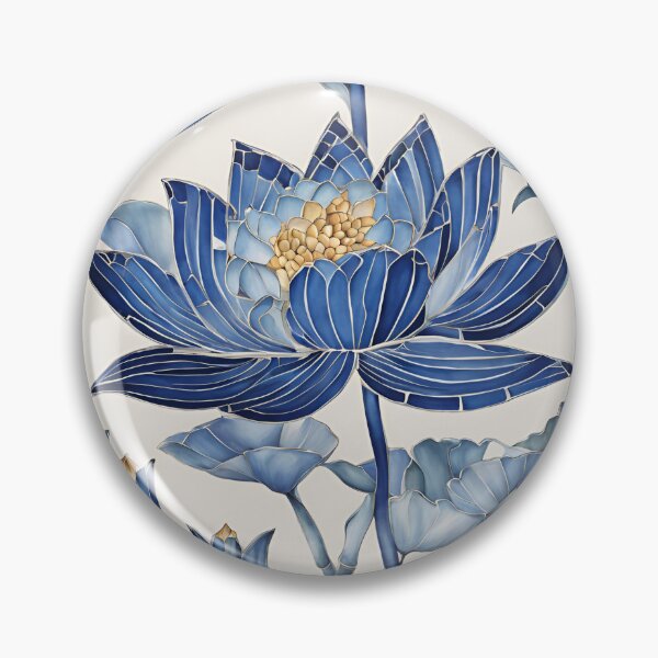 Item preview, Chinese Mosaic Lotus Blue & White designed and sold by Glam-OOTD.