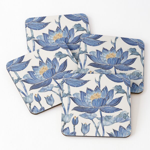 Item preview, Chinese Mosaic Lotus Blue & White designed and sold by Glam-OOTD.