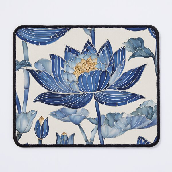 Item preview, Chinese Mosaic Lotus Blue & White designed and sold by Glam-OOTD.