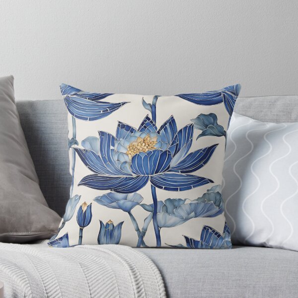 Item preview, Chinese Mosaic Lotus Blue & White designed and sold by Glam-OOTD.
