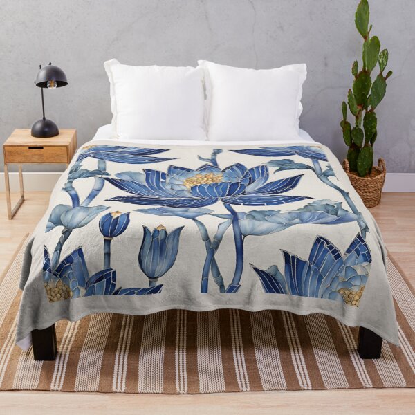 Item preview, Chinese Mosaic Lotus Blue & White designed and sold by Glam-OOTD.