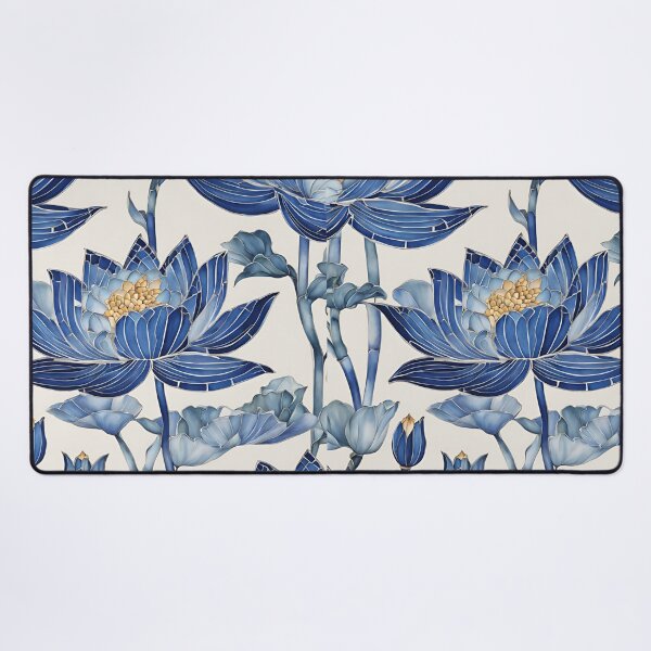 Item preview, Chinese Mosaic Lotus Blue & White designed and sold by Glam-OOTD.
