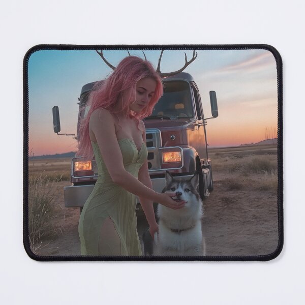Item preview, Xenia and her dog in the Nevada desert. designed and sold by szbotond.