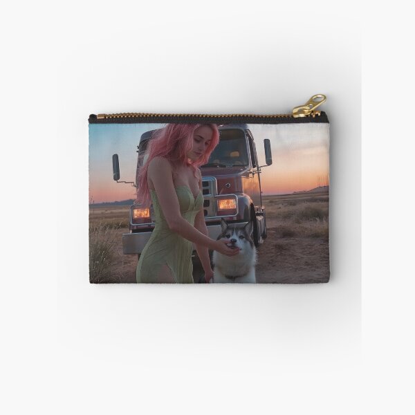 Item preview, Xenia and her dog in the Nevada desert. designed and sold by szbotond.