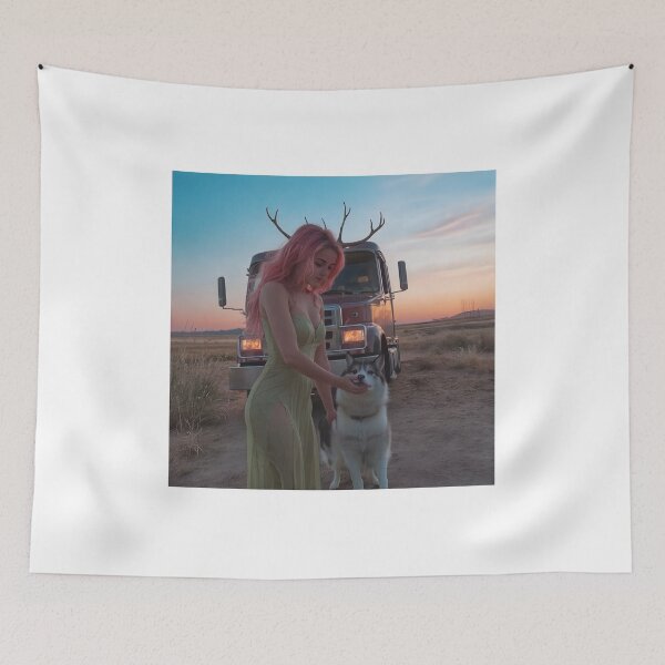 Item preview, Xenia and her dog in the Nevada desert. designed and sold by szbotond.