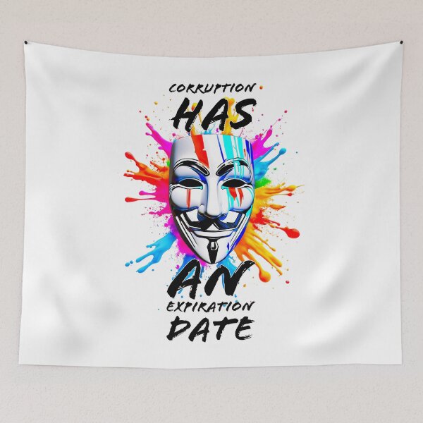 Item preview, Protest slogans. Anonymous. Corruption has end date. designed and sold by Drone-tees.
