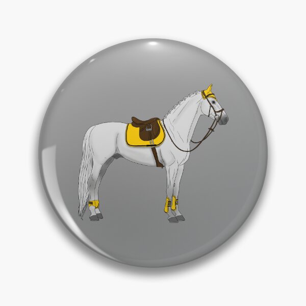 Item preview, White Hunter Jumper Horse with Yellow Accessories designed and sold by DappledMoon.