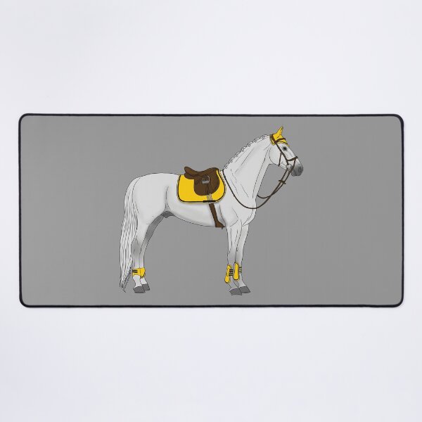 Item preview, White Hunter Jumper Horse with Yellow Accessories designed and sold by DappledMoon.