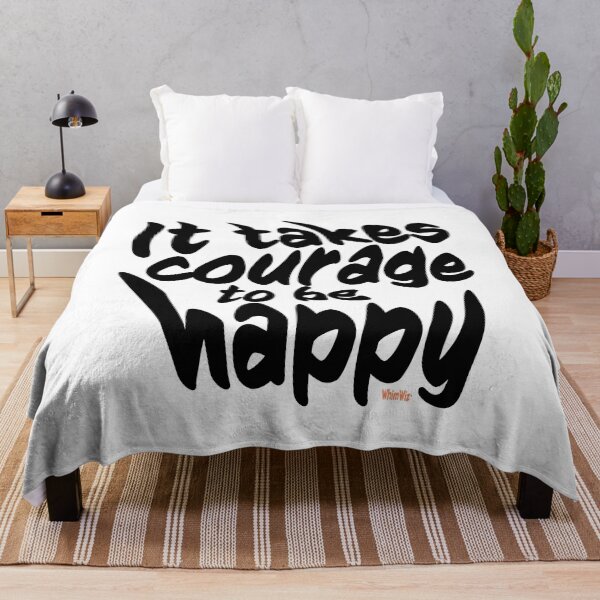 Item preview, It Takes Courage To Be Happy - Inspirational Quote Design designed and sold by WhimWiz.