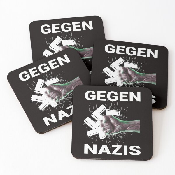 Item preview, AGAINST NAZIS, redesign white font for dark background designed and sold by Demogeld.