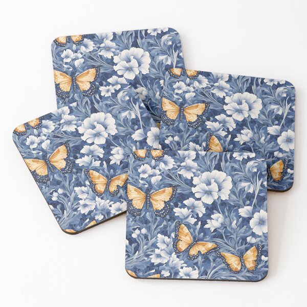 Item preview, Chinese Mosaic Grassland & Butterfly Blue & White designed and sold by Glam-OOTD.