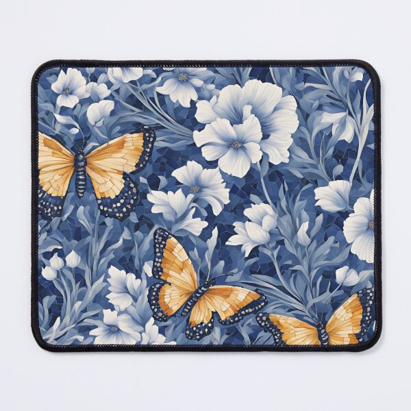 Item preview, Chinese Mosaic Grassland & Butterfly Blue & White designed and sold by Glam-OOTD.