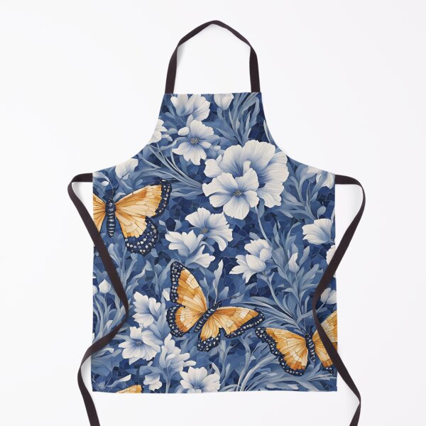 Item preview, Chinese Mosaic Grassland & Butterfly Blue & White designed and sold by Glam-OOTD.