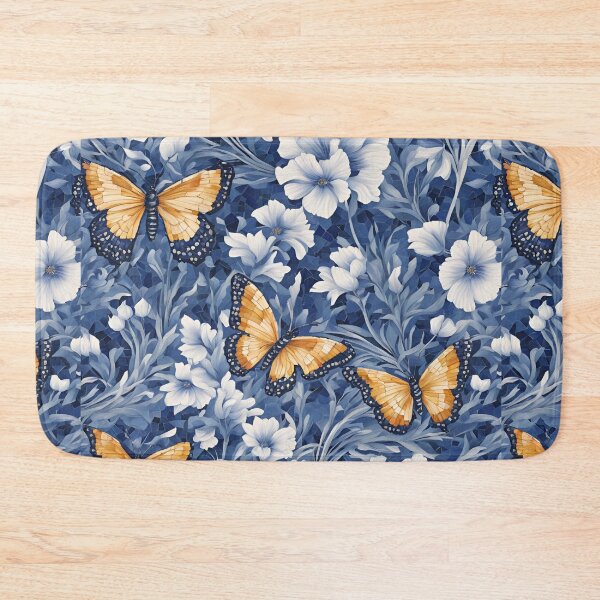 Item preview, Chinese Mosaic Grassland & Butterfly Blue & White designed and sold by Glam-OOTD.