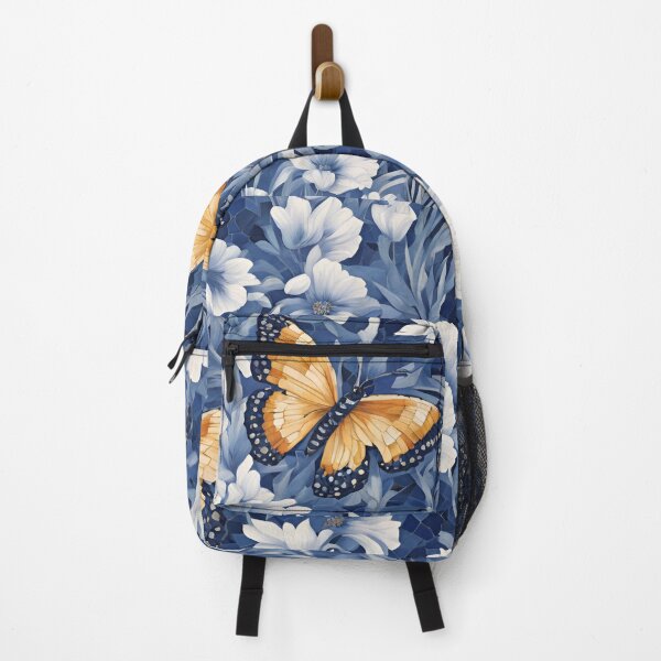 Item preview, Chinese Mosaic Grassland & Butterfly Blue & White designed and sold by Glam-OOTD.