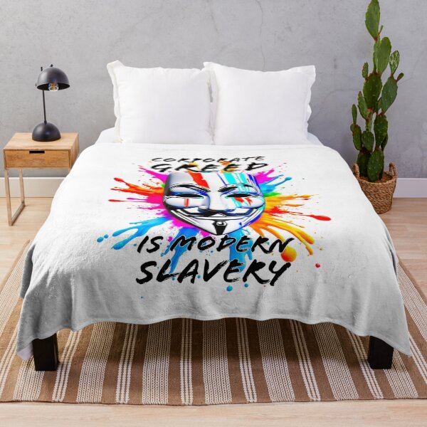 Item preview, Protest slogans. Anonymous. Corporate greed is modern slavery. designed and sold by Drone-tees.
