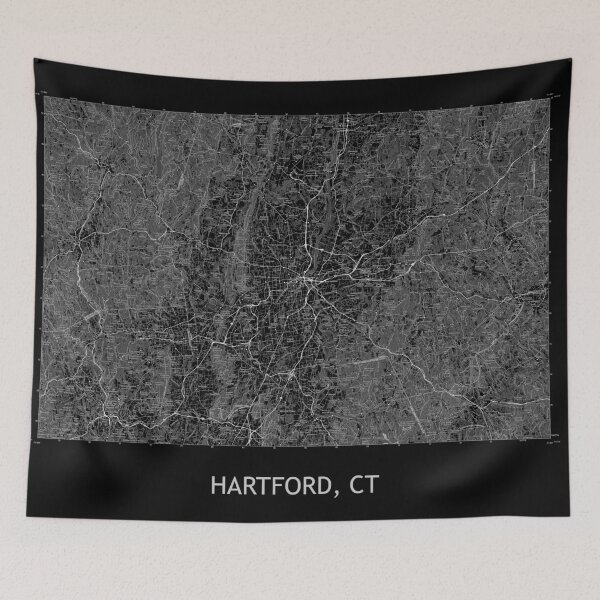 Item preview, HARTFORD, CT 100K Topographical Map Black designed and sold by PGHPhotoCo.