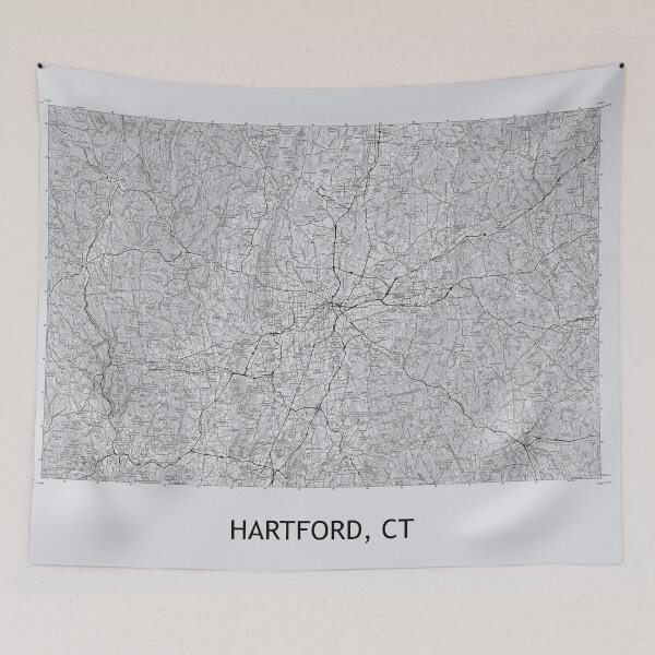 Item preview, HARTFORD, CT 100K Topographical Map Grey designed and sold by PGHPhotoCo.