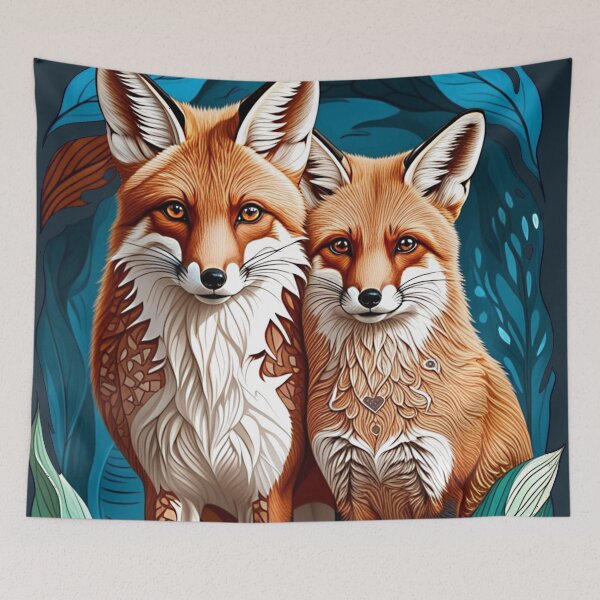 Item preview, Fox couple design. Woodland wildlife. designed and sold by Shoot-The-Moon.