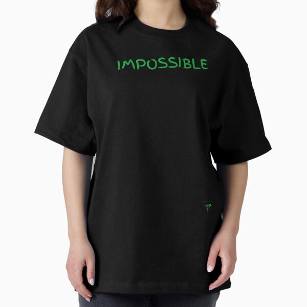 Vista previa del artículo con la obra «Imposible solo es con 0% de probabilidad (negro)», diseñado y vendido por Smileyt-shirt.