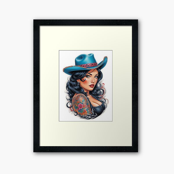 Item preview, Modern American Cowgirl Pin Up Art designed and sold by MissSaylor.
